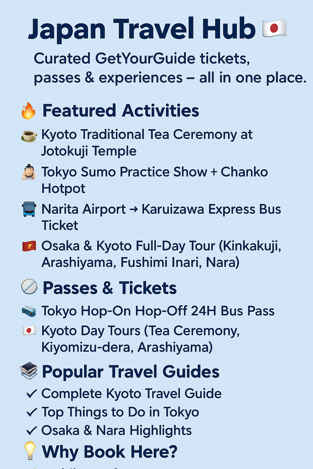 Japan Travel Hub | Tickets, Passes & Guides