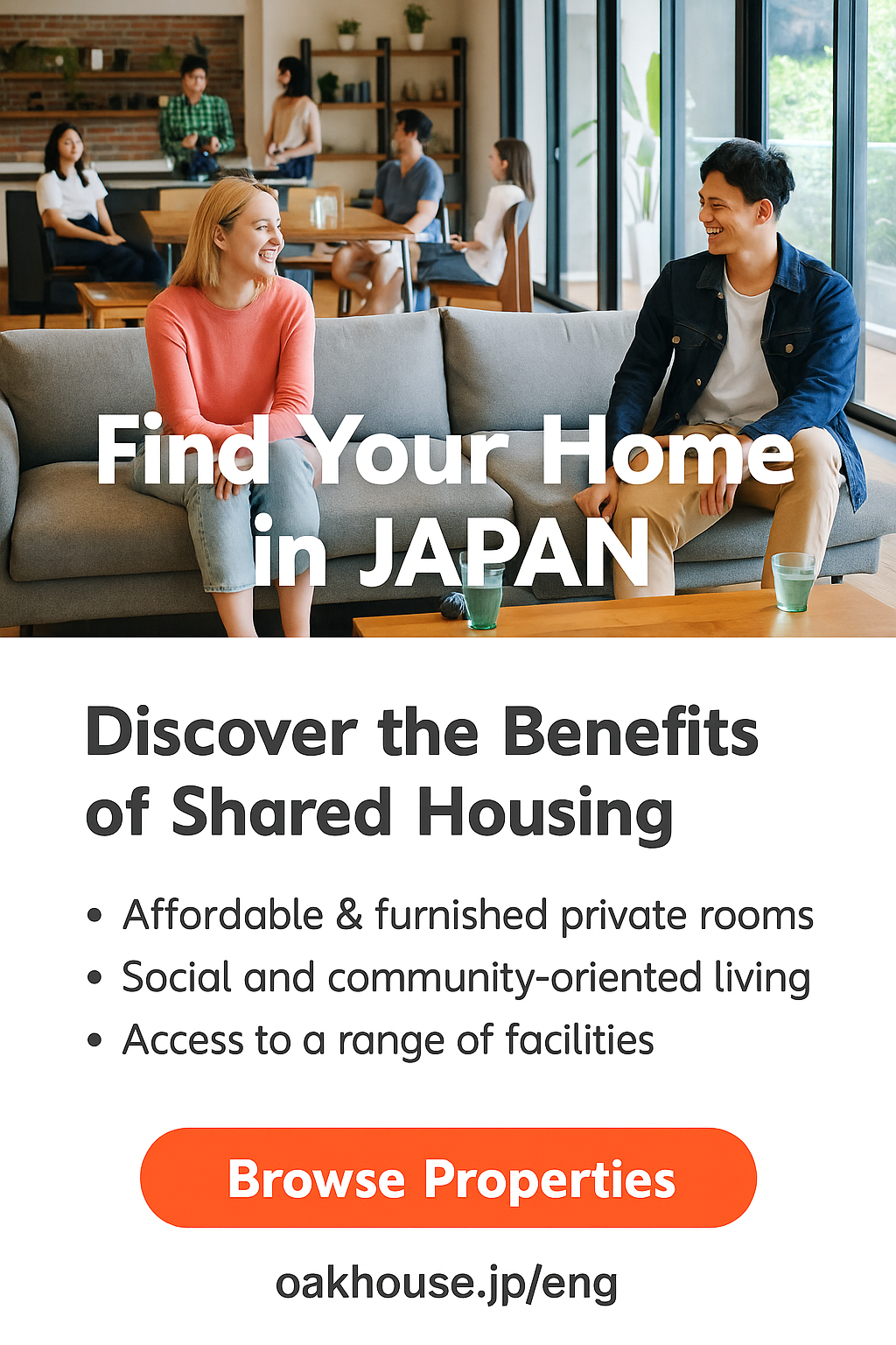 Oakhouse Share Houses in Japan | Affordable & Comfortable Living